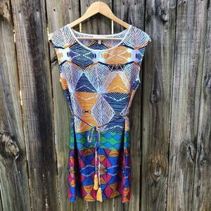 Jealous Tomato Multicolored Geometric Tunic Dress